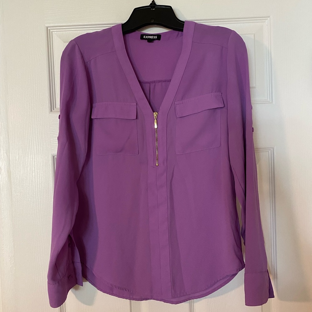 Express Purple Long-sleeve Top